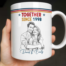 Load image into Gallery viewer, Personalized Retro Stripes Coffee Mug Custom Couple Gift