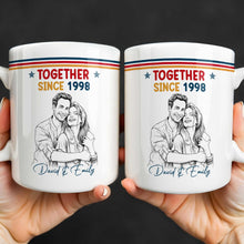 Load image into Gallery viewer, Personalized Retro Stripes Coffee Mug Custom Couple Gift