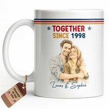 Load image into Gallery viewer, Personalized Retro Couple Portrait Coffee Mug Custom Art Gift