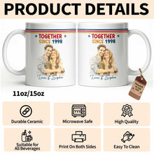 Load image into Gallery viewer, Personalized Retro Couple Portrait Coffee Mug Custom Art Gift