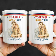 Load image into Gallery viewer, Personalized Retro Couple Portrait Coffee Mug Custom Art Gift