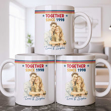 Load image into Gallery viewer, Personalized Retro Couple Portrait Coffee Mug Custom Art Gift