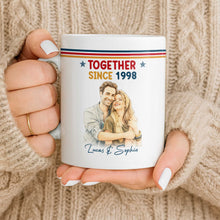 Load image into Gallery viewer, Personalized Retro Couple Portrait Coffee Mug Custom Art Gift