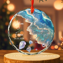 Load image into Gallery viewer, Personalized Glass Circle Ornament Customized Couple Gift for Anniversary
