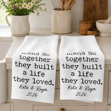 Load image into Gallery viewer, Personalized Kitchen Towel with Custom Names Couples Gift