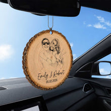 Load image into Gallery viewer, Personalized Photo Upload Wood Slice Ornament Custom Couple Gift