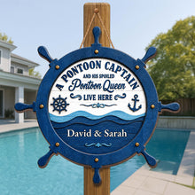 Load image into Gallery viewer, Personalized Nautical Wood Sign Custom Name for Couples Gift