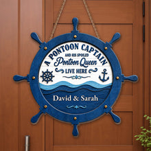 Load image into Gallery viewer, Personalized Nautical Wood Sign Custom Name for Couples Gift