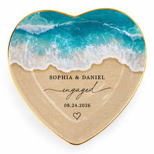 Load image into Gallery viewer, Personalized Heart Shape Jewelry Dish Custom Name Gift for Engagement