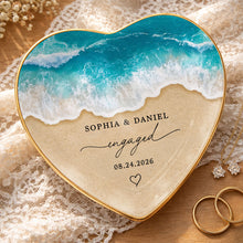 Load image into Gallery viewer, Personalized Heart Shape Jewelry Dish Custom Name Gift for Engagement