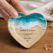 Load image into Gallery viewer, Personalized Heart Shape Jewelry Dish Custom Name Gift for Engagement