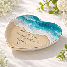 Load image into Gallery viewer, Personalized Heart Shape Jewelry Dish Custom Name Gift for Engagement