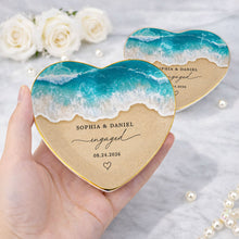Load image into Gallery viewer, Personalized Heart Shape Jewelry Dish Custom Name Gift for Engagement