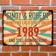 Load image into Gallery viewer, Personalized Metal Sign Custom Name Gift for Couples Anniversary