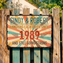 Load image into Gallery viewer, Personalized Metal Sign Custom Name Gift for Couples Anniversary