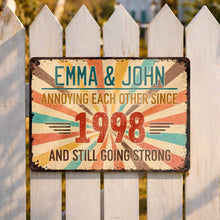 Load image into Gallery viewer, Personalized Metal Sign Custom Name Gift for Couples Anniversary