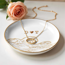 Load image into Gallery viewer, Personalized Ceramic Jewelry Dish Ocean Wave Heart Gift for Couples