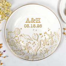 Load image into Gallery viewer, Personalized Beach Jewelry Dish Custom Date & Name Gift for Couples