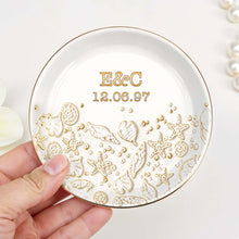 Load image into Gallery viewer, Personalized Beach Jewelry Dish Custom Date & Name Gift for Couples