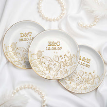 Load image into Gallery viewer, Personalized Beach Jewelry Dish Custom Date & Name Gift for Couples