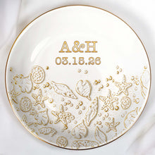 Load image into Gallery viewer, Personalized Beach Jewelry Dish Custom Date & Name Gift for Couples
