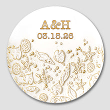 Load image into Gallery viewer, Personalized Beach Design Ceramic Coaster Custom Date Gift for Couples