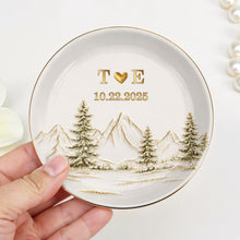 Load image into Gallery viewer, Personalized Ceramic Jewelry Dish Custom Couple Gift Adventure