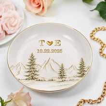 Load image into Gallery viewer, Personalized Ceramic Jewelry Dish Custom Couple Gift Adventure