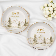 Load image into Gallery viewer, Personalized Ceramic Jewelry Dish Custom Couple Gift Adventure