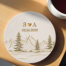 Load image into Gallery viewer, Personalized Ceramic Coaster Custom Date Gift for Couples