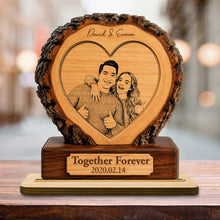 Load image into Gallery viewer, Personalized 2-Layer Wood Heart Plaque Custom Photo Gift for Couples