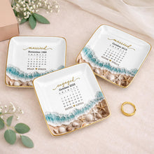 Load image into Gallery viewer, Personalized Engaged Calendar Jewelry Dish Ceramic Gift