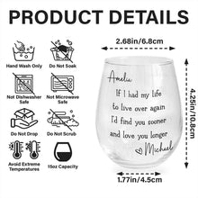 Load image into Gallery viewer, Personalized Stemless Wine Glass Custom Name Gift for Couples