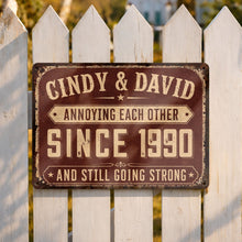 Load image into Gallery viewer, Personalized Metal Sign for Couples Custom Name Anniversary Decor