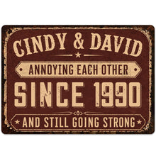 Load image into Gallery viewer, Personalized Metal Sign for Couples Custom Name Anniversary Decor