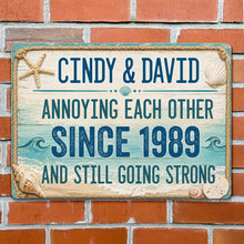 Load image into Gallery viewer, Personalized Beach Theme Metal Sign Custom Names Gift for Couples