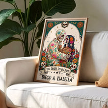 Load image into Gallery viewer, Personalized Skeleton Couple Sugar Skull Vertical Poster Gift