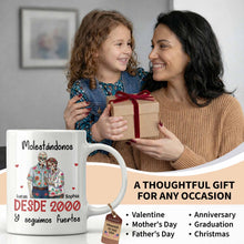 Load image into Gallery viewer, Personalized Sugar Skull Couple Coffee Mug Custom Name Gift