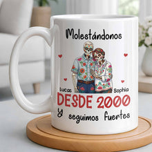 Load image into Gallery viewer, Personalized Sugar Skull Couple Coffee Mug Custom Name Gift