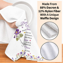 Load image into Gallery viewer, Personalized Kitchen Towel Gift for Cousin with Floral Design