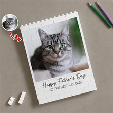 Load image into Gallery viewer, Personalized Cat Photo Building Block Gift for Cat Dad