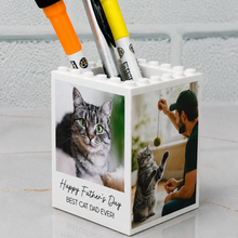Load image into Gallery viewer, Personalized Cat Photo Building Block Gift for Cat Dad