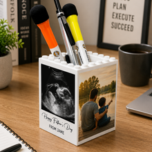 Load image into Gallery viewer, Personalized Photo Brick Pencil Pot Gift for Dad Father's Day