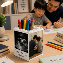 Load image into Gallery viewer, Personalized Photo Brick Pencil Pot Gift for Dad Father's Day