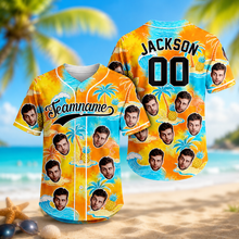 Load image into Gallery viewer, Personalized Tropical Floral Baseball Jersey Custom Photo Gift for Dad