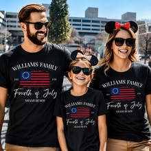 Load image into Gallery viewer, Personalized 4th of July Family Name Matching Shirt Gift