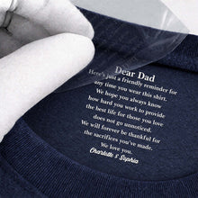 Load image into Gallery viewer, Personalized Cotton T-Shirt with Inside Neck Print for Dad