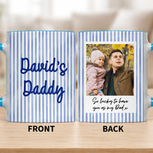 Load image into Gallery viewer, Personalized Pink Stripes Accent Mug Custom Name for Dad