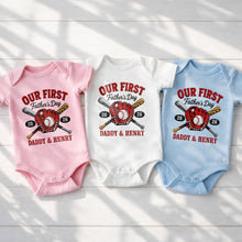 Load image into Gallery viewer, Personalized Baby Onesie Custom Name Gift for Dad's First Father's Day