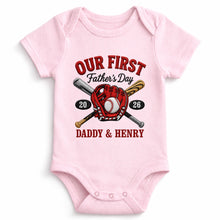 Load image into Gallery viewer, Personalized Baby Onesie Custom Name Gift for Dad's First Father's Day